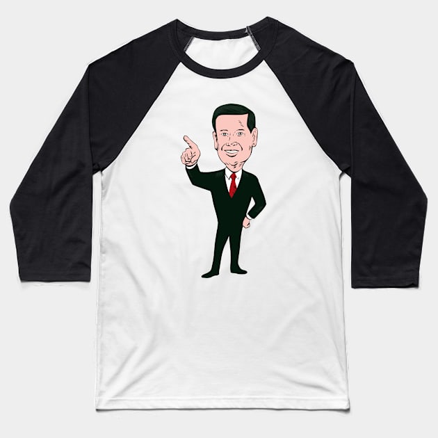 Marco Rubio 2016 Republican Candidate Baseball T-Shirt by retrovectors